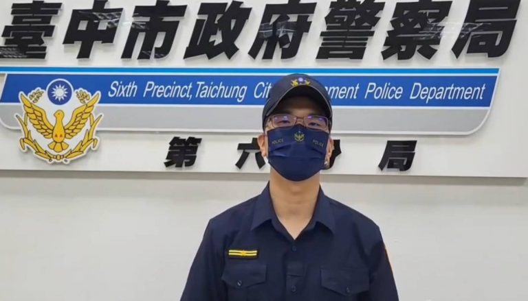 圖片說明：臺中市政府警察局第六分局市政派出所副所長洪大倫說明案情。(記者謝榮浤翻攝)