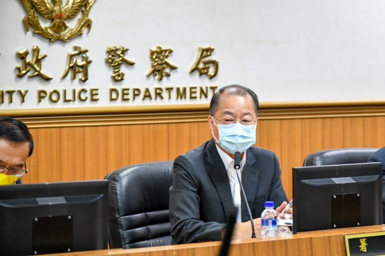 圖片說明：警政署長黃明昭出席新北市政府警察局「選舉治安維護及查賄制暴工作座談會議」。（記者戴昱弘翻攝）