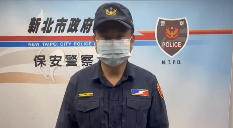 新北市警察局保安大隊第一中隊副中隊長謝東陞說明。（記者徐煜勝翻攝）