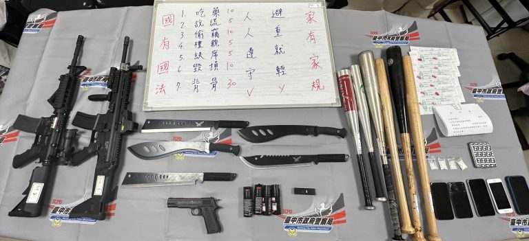 中市警二分局日前破獲暴力討債集團擒獲5人移送臺灣臺中地方檢察署偵辦。(圖/記者謝榮浤翻攝)