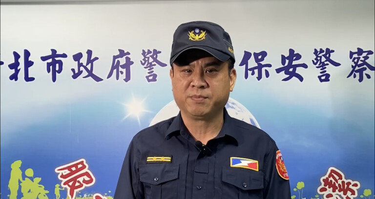 新北市警察局保安大隊第一中隊副中隊長謝東陞說明。（記者徐煜勝翻攝）