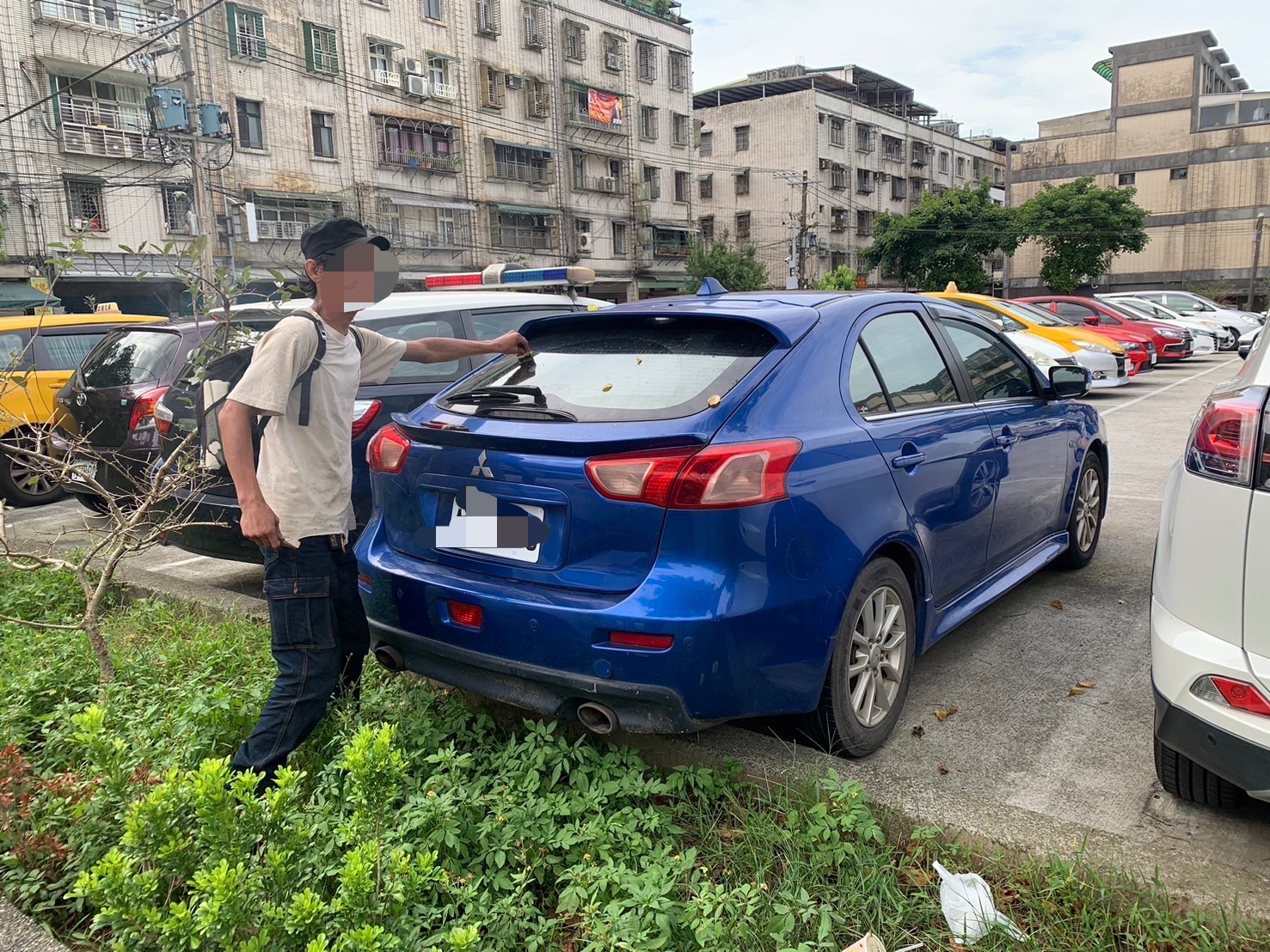 使用偽造車牌之車輛。（記者薛秀蓮翻攝)