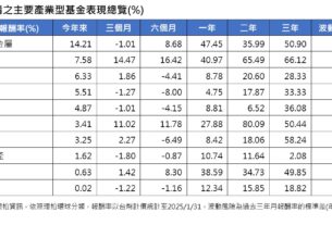 境外基金元月績效表秒懂！黃金基金狂噴14.2%　拉美基金復仇反彈10%