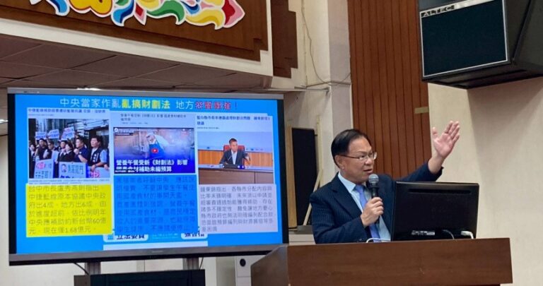 張啓楷去(114)年立委任內質詢,強力要求中央財劃法依法行政。(圖/張啓楷市長競選團隊)